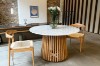 Picture of   [FLOOR MODEL CLEARANCE] ALLEY D129 Solid Acacia Wood Round Dining Table with Marble Top