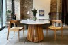Picture of   [FLOOR MODEL CLEARANCE] ALLEY D129 Solid Acacia Wood Round Dining Table with Marble Top