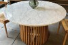 Picture of   [FLOOR MODEL CLEARANCE] ALLEY D129 Solid Acacia Wood Round Dining Table with Marble Top