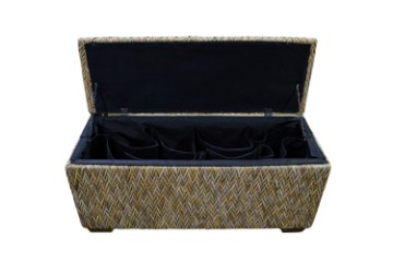 Picture of MARINA Handwoven Storage/Blanket Box with Gamelina Wood Frame and Kubu Weave (100x35x45cm)