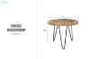 Picture of NATURA Round Solid Mungur Wood Side Table with Icy Glass Inlay