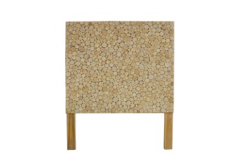 Picture of MICA Solid Acacia Wood Freestanding Headboard with Round Wood Slice Panel in King Single Size (105×135cm)