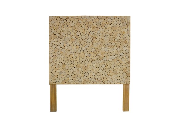 Picture of MICA Solid Acacia Wood Freestanding Headboard with Round Wood Slice Panel in King Single Size (105×135cm)