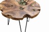 Picture of NATURA Teak Wood Side Table with Icy Glass Inlay