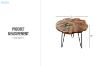 Picture of NATURA Solid Teak Wood Side Table with Icy Glass Inlay