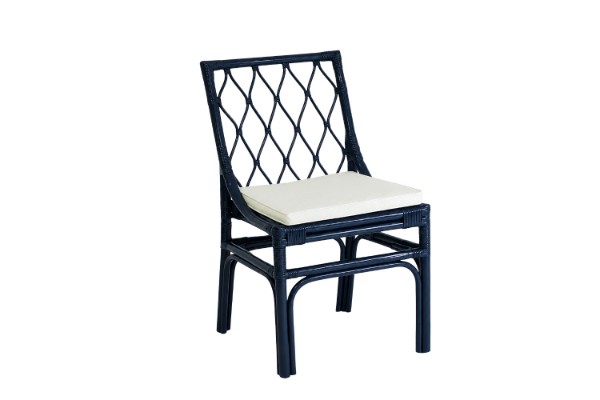 Picture of BRIGHTON Teak Wood & Rattan Dining Chair (Navy Blue)