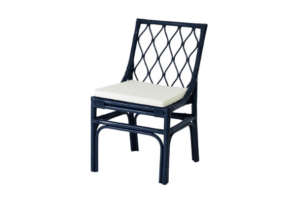 Picture of BRIGHTON Teak Wood & Rattan Dining Chair (Navy Blue) - Each
