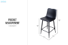 Picture of NOIR Bar Stool with Footrest