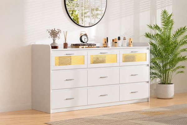 Picture of LUMEO 9-Drawer Dresser/Storage Cabinet with LED Lights