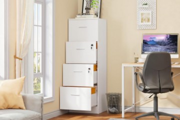 Picture of SILVARA 4-Drawer File Cabinet (White)