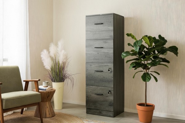 Picture of SILVARA 4-Drawer File Cabinet (Grey)