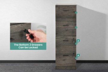 Picture of SILVARA 4-Drawer File Cabinet (Grey)