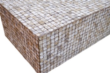Picture of PIEDRAS Acacia Wood Coffee Table with Coconut Tiles
