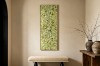 Picture of FAELA 45X130cm Large Freestanding Teak Wood Wall Decor with Round Wood Disc and Resin Surface 