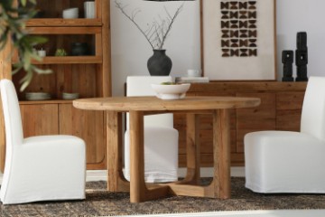 Picture of LUMBER D120/D150 Reclaimed Pine Wood Round Dining Table 