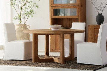 Picture of LUMBER D120/D150 Reclaimed Pine Wood Round Dining Table 