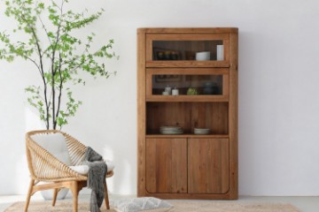 Picture of LUMBER 180x110cm Reclaimed Pine Wood Display Storage Cabinet