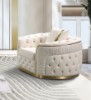 Picture of  [FLOOR MODEL CLEARANCE]  PIEDMONT 2 Seater  Chesterfield Velvet Sofa (Beige)