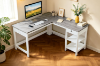 Picture of TIVON 150 L-shaped Desk with Drawer & Shelves