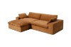 Picture of   [FLOOR MODEL CLEARANCE]  ELDEL Chenille Fabric Compressed Sofa with Ottoman (Brown)