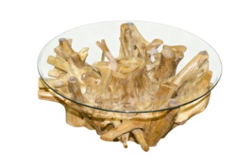 Picture of TAKARA D105 Tempered Glass Top Handcrafted Teak Root Coffee Table
