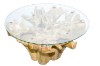 Picture of TAKARA D145 Tempered Glass Top Handcrafted Teak Root Dining Table