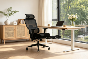 Picture of FLEXO Height Adjustable Office Chair with Adjustable Headrest & Backrest, Seat Slider (Dark)