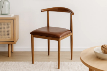 Picture of HORN Metal Frame Dining Chair with Brown Cushion