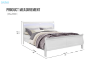 Picture of  [FLOOR MODEL CLEARANCE] LOUIS Hevea Wood Bed Frame with LED Lighting Headboard in Queen Size (White)