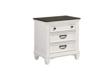 Picture of [FLOOR MODEL CLEARANCE] CHARLES 3-Drawer Bedside Table (White & Grey)