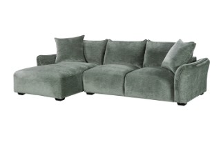 Picture of  [FLOOR MODEL CLEARANCE]ROTTERDAM Sectional Fabric Sofa (Green) - Chaise Facing Left