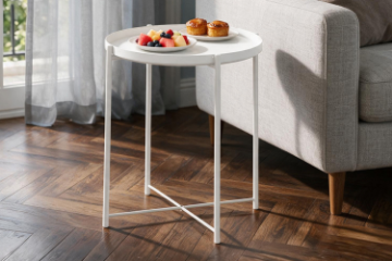 Picture of SASAKI Simple Side Table with Removable Tray (White)