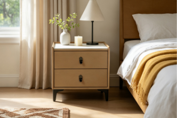 Picture of SHELL DREAM Sintered Stone 2-Drawer Bedside Table