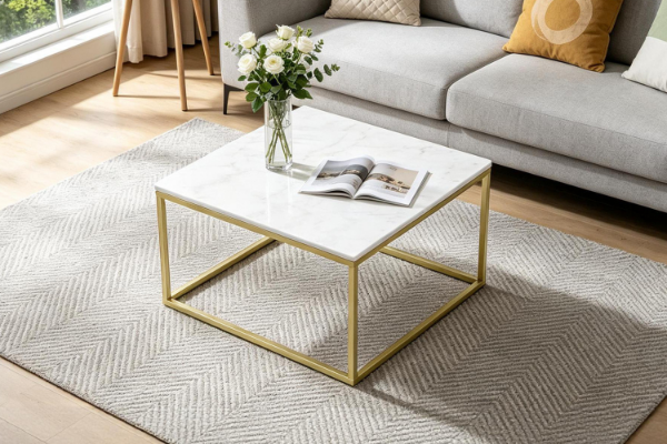Picture of [FLOOR MODEL CLEARANCE]AYDAN Square Marble Top Coffee Table