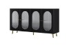 Picture of FIVEN 4-Door Arched Fluted Glass Buffet/Storage Cabinet (Black)