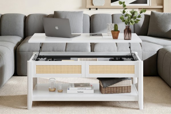 Picture of STORIX 109 Soft Close Lift-Top Coffee Table (White)