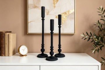 Picture of CANOPY Tall Candlestick Black - Set of 3