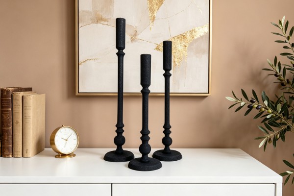 Picture of CANOPY Tall Candlestick Black - Set of 3