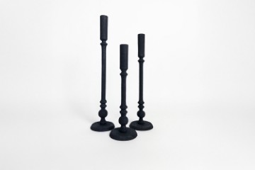 Picture of CANOPY Tall Candlestick Black - Set of 3