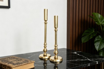 Picture of FLEUR Candlestick Gold - Set of 2