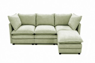 Picture of MELLOW Modular Sectional Sofa Range (Sage Green)  - 4PC Combo Set (LAF Armchair + Armless + RAF Armchair + Ottoman)