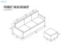 Picture of   [FLOOR MODEL CLEARANCE] SUSSEX Memory Foam 4 Seater Extra Large Sofa with Ottoman (Light Grey)