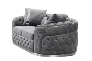 Picture of   [FLOOR MODEL CLEARANCE] PIEDMONT 2 Seater Chesterfield Velvet Sofa Range (Grey)