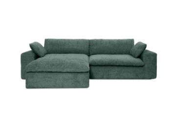 Picture of  [FLOOR MODEL CLEARANCE] ELDEL Chenille Fabric Compressed Sofa with Ottoman (Green)