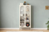 Picture of   [FLOOR MODEL CLEARANCE]STARK Steel Frame 180x80cm 2-Arched Door Accent Glass Display Cabinet (Cream)