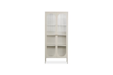Picture of   [FLOOR MODEL CLEARANCE]STARK Steel Frame 180x80cm 2-Arched Door Accent Glass Display Cabinet (Cream)