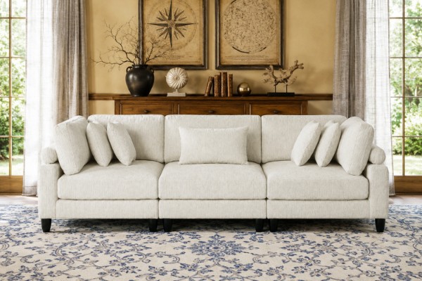 Picture of VIANNA Microfiber Sectional Modular Sofa Range (Beige) - 3PC Big Combo Set