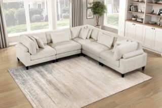 Picture of VIANNA Microfiber Sectional Modular Sofa Range (Beige) - 5PC Big Combo Set