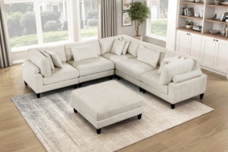 Picture of VIANNA Microfiber Sectional Modular Sofa Range (Beige) - 6PC Big Combo Set