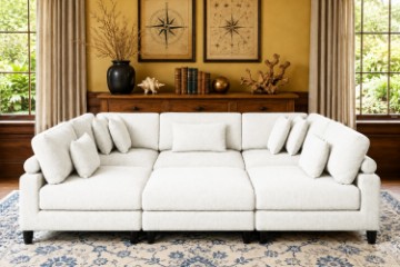 Picture of VIANNA Microfiber Sectional Modular Sofa Range (Beige)